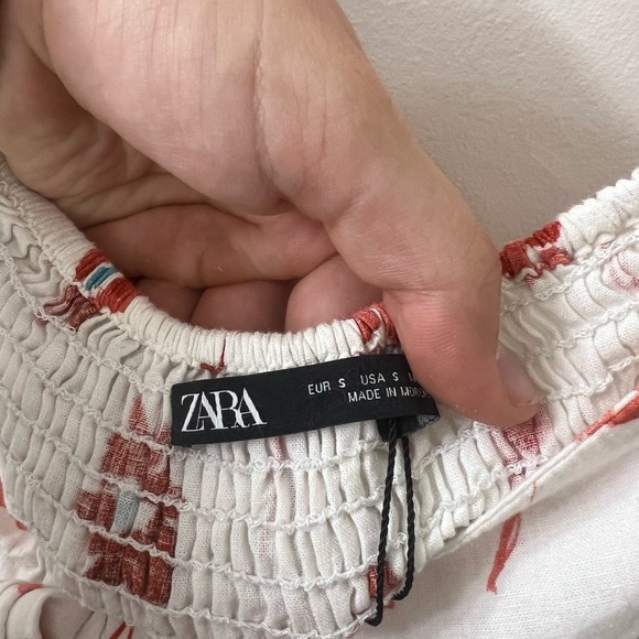 Zara White and Red Floral Blouse - Picture 3 of 4